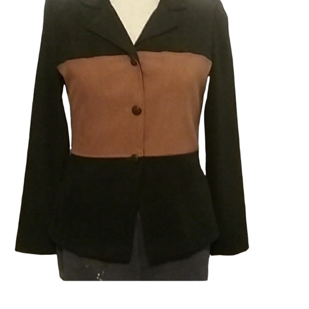 All That Jazz jacket. A Chorus Line Company. Color block suede like  Size 5/6